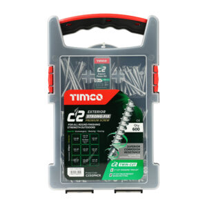TIMCO C2 Strong-Fix Exterior Multi-Purpose Premium Countersunk Woodscrews Mixed Grab Pack - 600pcs