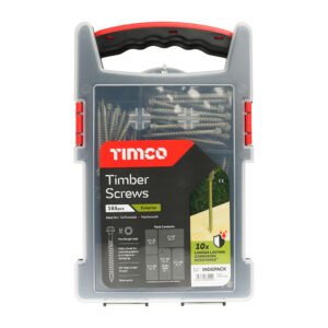 TIMCO Timber Screws Hex Flange Head Exterior Green - Mixed Grab Pack - 165pcs