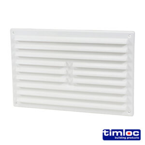 Timloc Internal Plastic Louvre Grille Vent with Flyscreen White - 260 x 170mm