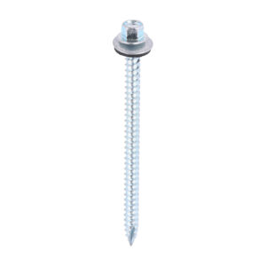 TIMCO Slash Point Sheet Metal to Timber Screws Silver with EPDM Washer - 6.3 x 100
