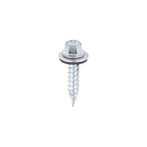 TIMCO Slash Point Sheet Metal to Timber Screws Silver with EPDM Washer - 6.3 x 32