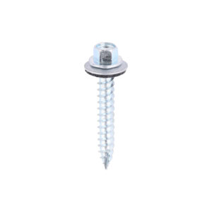 TIMCO Slash Point Sheet Metal to Timber Screws Silver with EPDM Washer - 6.3 x 45