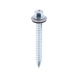 TIMCO Slash Point Sheet Metal to Timber Screws Silver with EPDM Washer - 6.3 x 60